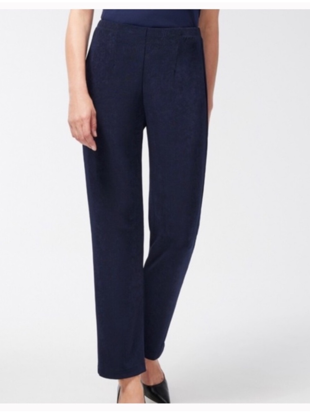 Chicos travelers no tummy pull on pants  blue 2 L (12) minimalist stretch